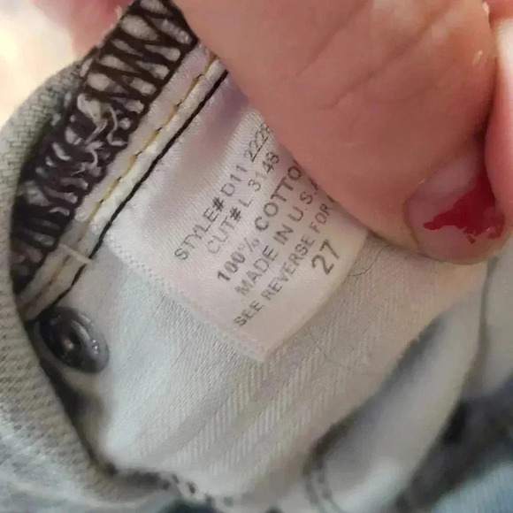 CarMar jean shorts 100% cotton destressed floral womens size 27 - Picture 2 of 8